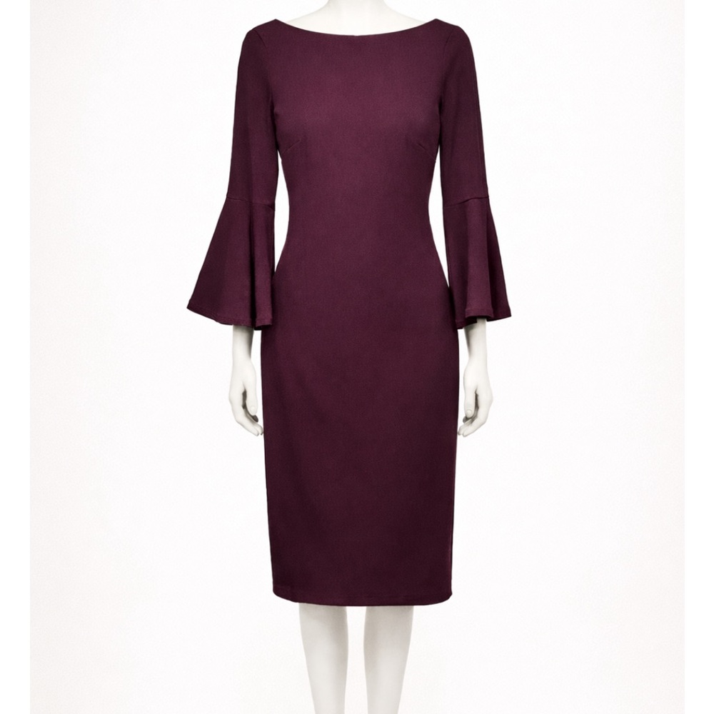 Calvin Klein Elegant Purple Sheath Dress